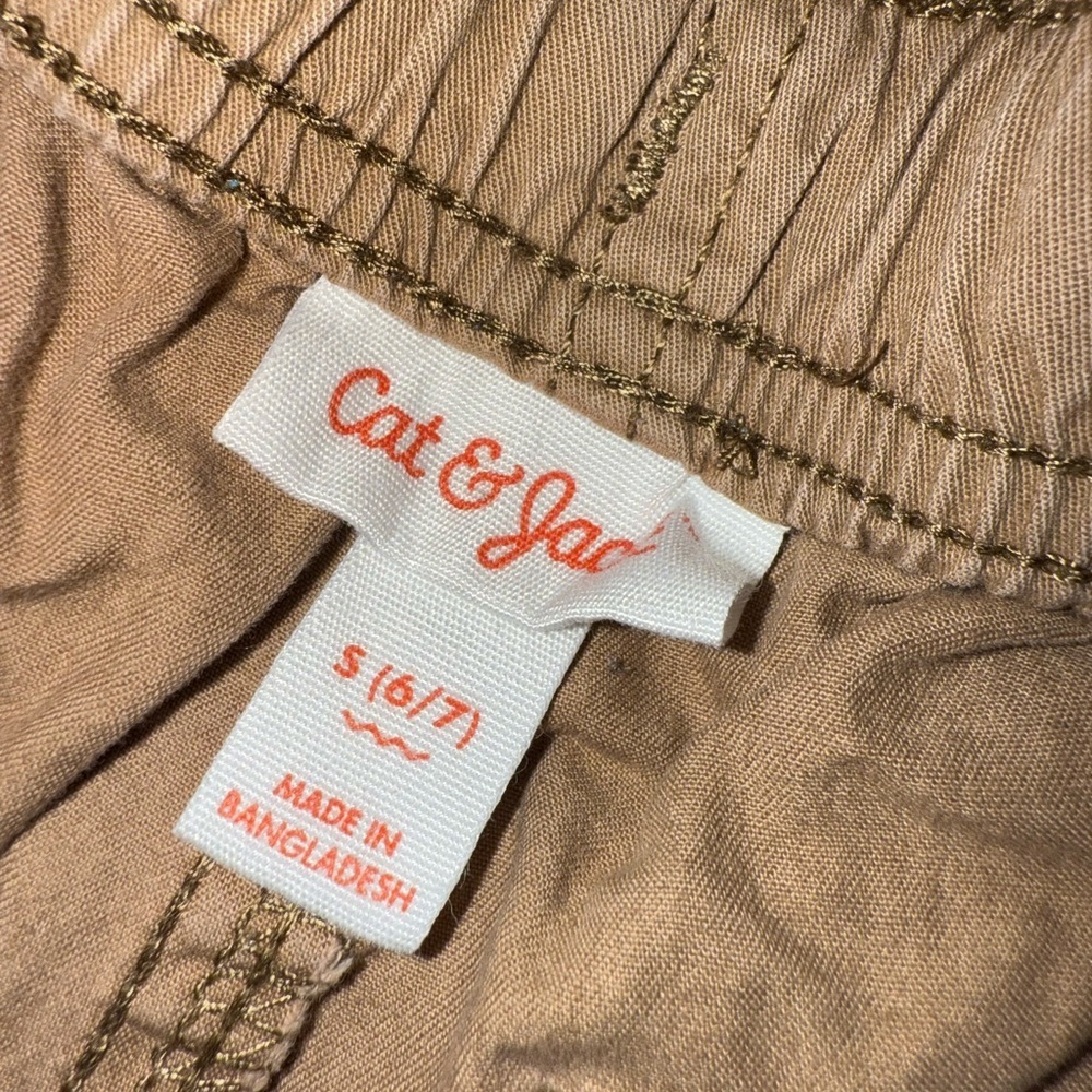 Kids Elastic Waist Pants - Tan, Blue, Black - Picture 3 of 3